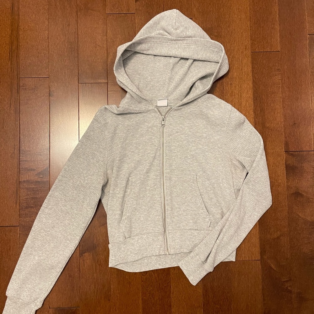 Aritzia waffle zip up